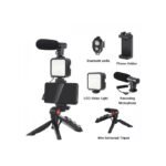 Kit Vlogger Trépied avec Microphone fil aux 3.5mm et lumière