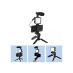 Kit Vlogger Trépied avec Microphone fil aux 3.5mm et lumière - Image 7
