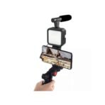 Kit Vlogger Trépied avec Microphone fil aux 3.5mm et lumière - Image 2