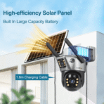 CAMERA SOLAIRE LS VISION V380 LS-CS3-4G-EU 2K 4G/Wifi Dual Lens PTZ 8W 4MP - Image 3