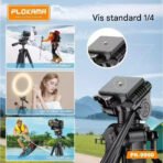 Trépied PLOKAMA PK-9990 Premium 180 cm – Aluminium, Réglable, avec Télécommande Bluetooth et Housse de Transport - Image 4