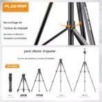 Trépied PLOKAMA PK-9990 Premium 180 cm – Aluminium, Réglable, avec Télécommande Bluetooth et Housse de Transport - Image 6