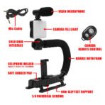 Kit Stabilisateur Vidéo en Forme de C avec Micro, Lumière LED et Support Téléphone - Image 2