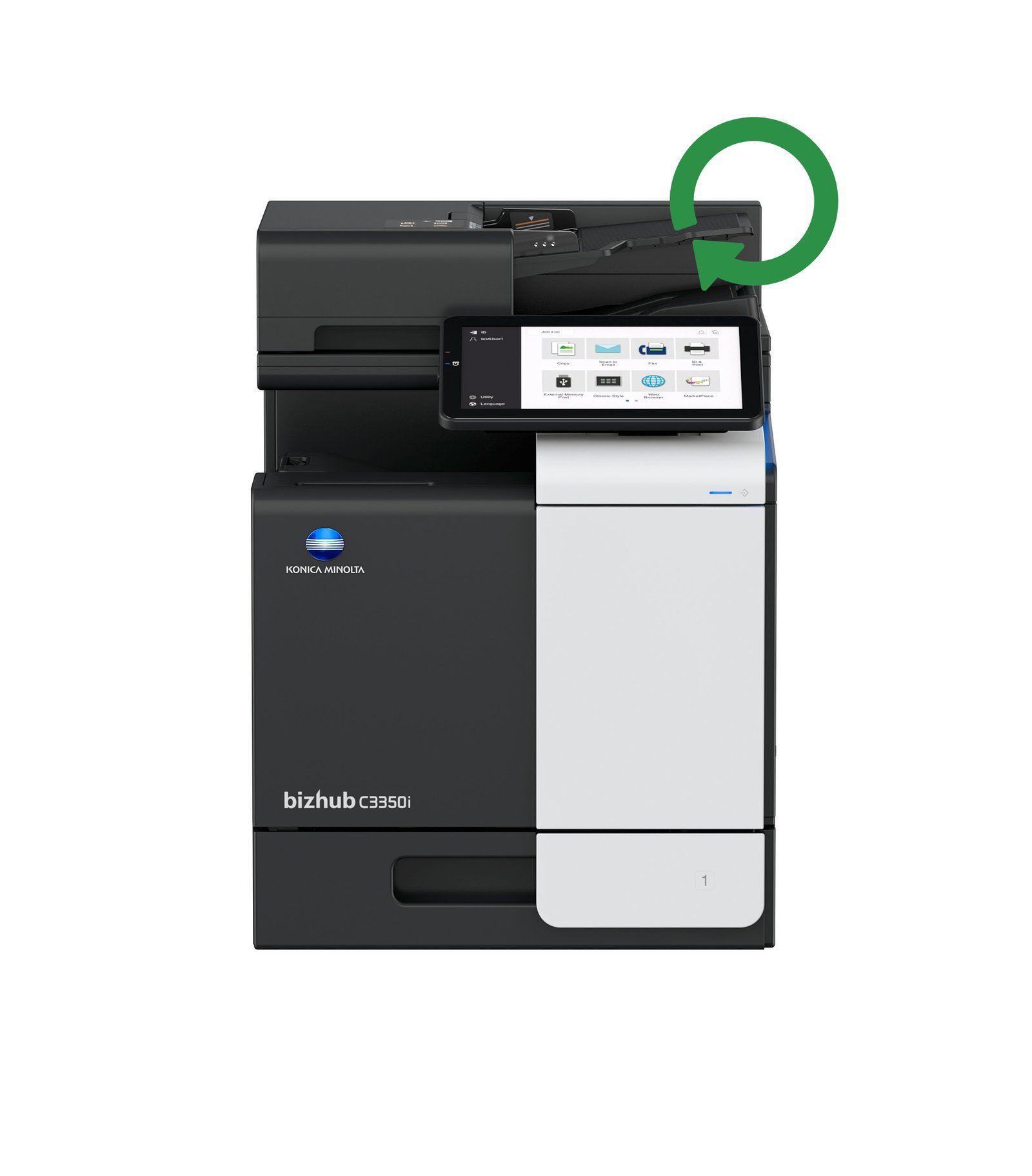 bizhub-c3350i-studio-picture-front-no-energy-star-rewitalizacja Imprimante mutlifonction Konica Minolta couleur A4 Bizhub C3350i avec table - Image 1