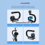 Kit Stabilisateur Vidéo en Forme de C avec Micro, Lumière LED et Support Téléphone - Image 5